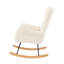 Chaise berçante en tissu blanc cassé Teddy