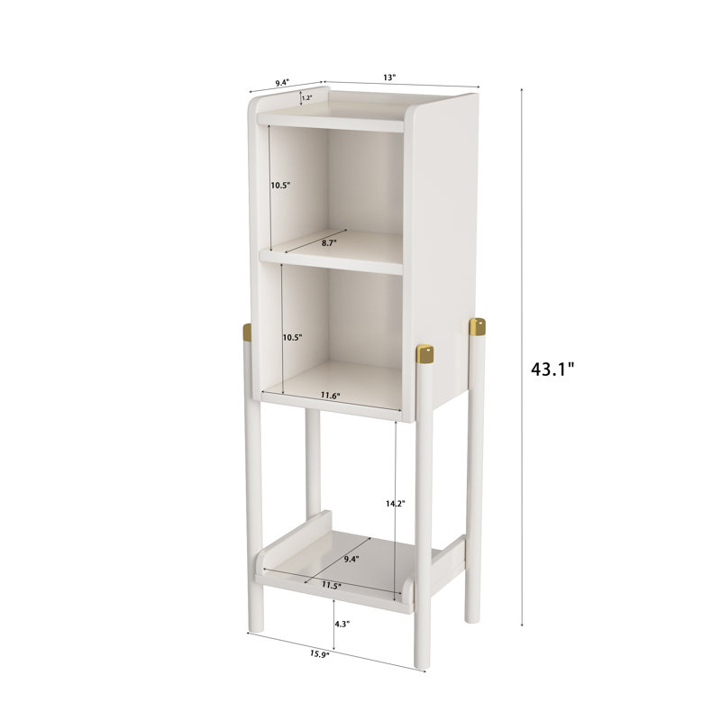 33 cm W Bedside Table, White