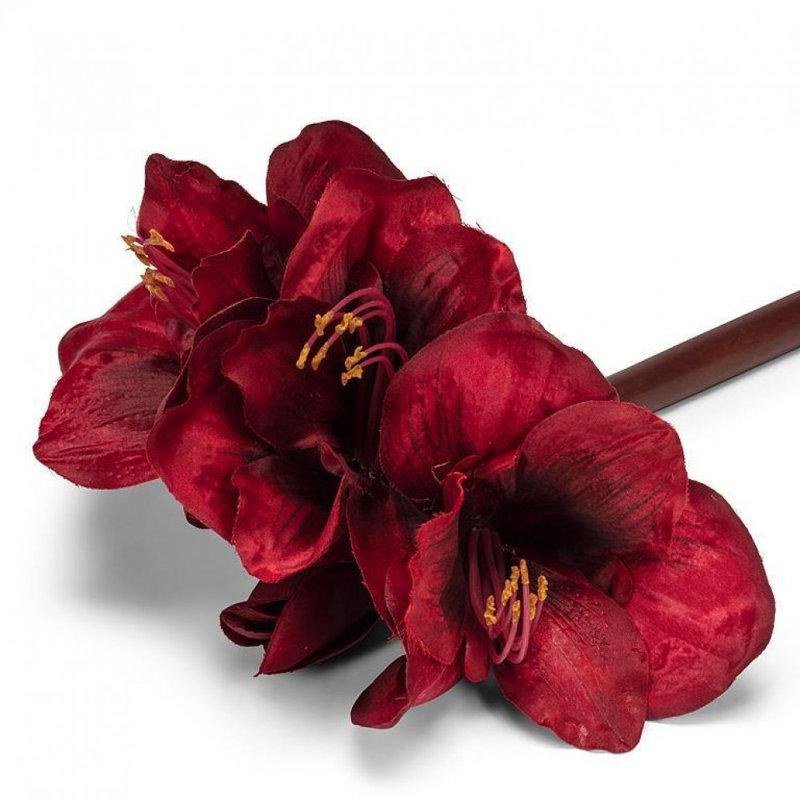 Amaryllis avec 4 fleurs artificielles, Rouge