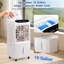 Refroidisseur d'air par évaporation portatif 3-en-1, 3000cfm avec réservoir d'eau de 10 gallons, conception pliable, minuterie 12h et télécommande, blanc-123794003