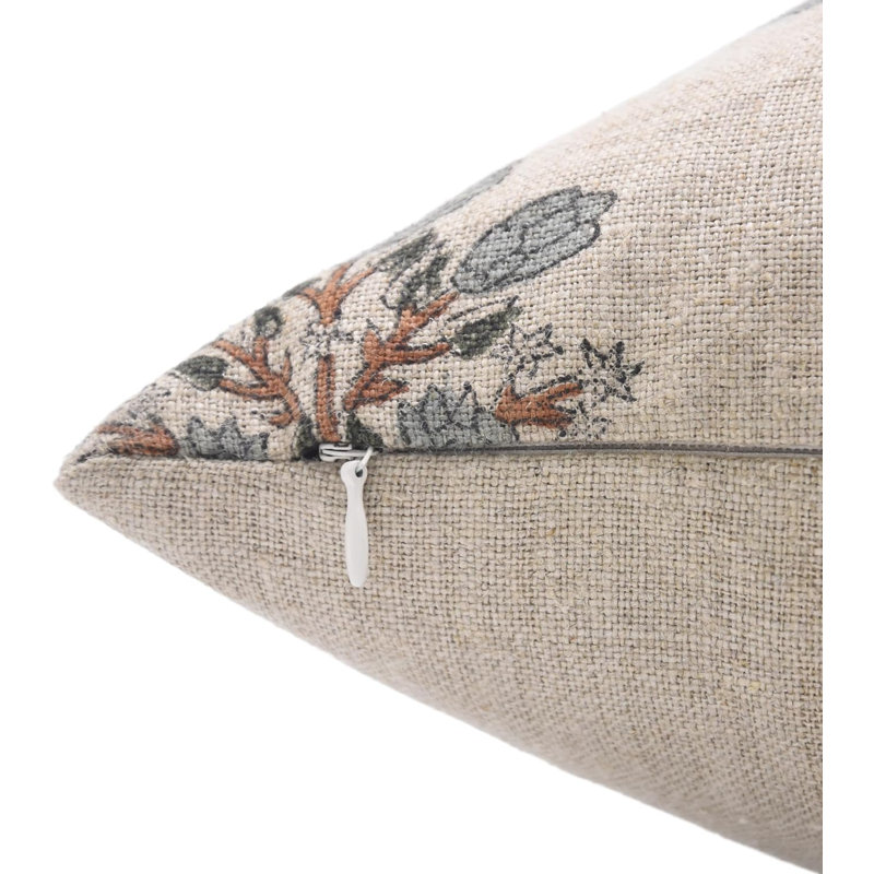Housse de coussin d'intérieur / extérieur Floral Linen, Carré, Swdesh floral, H 14 po x l 14 po