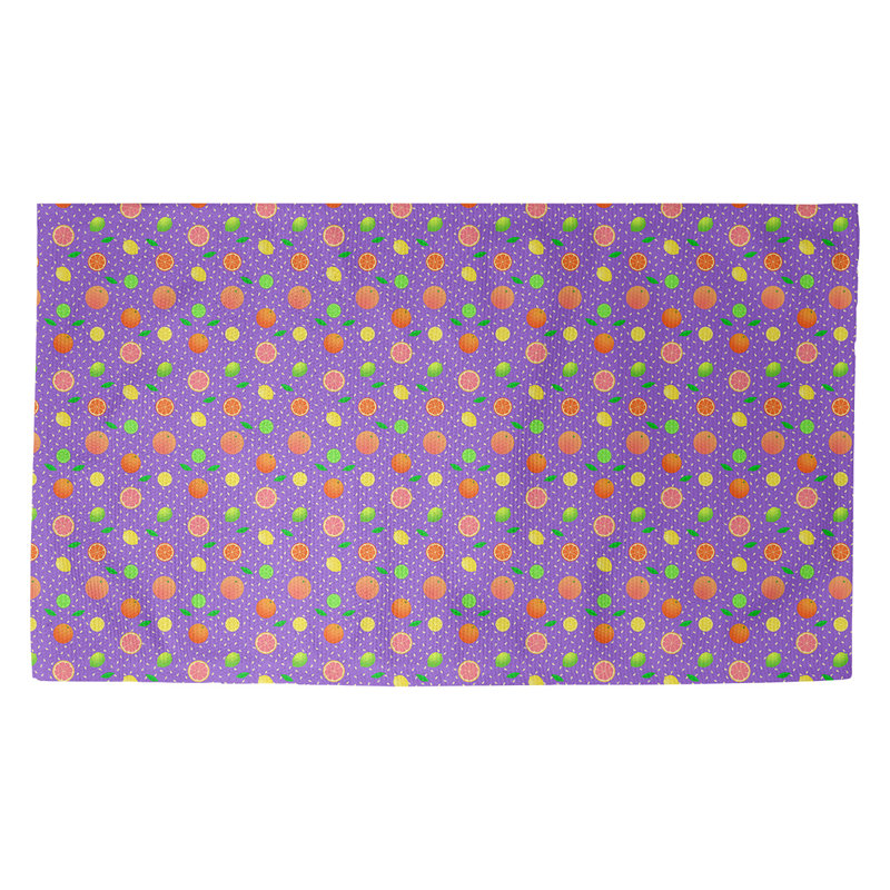 Tapis mauve à motif d'agrumes Avicia, Rectangle 5 pi 3 po x 7 pi 2 po