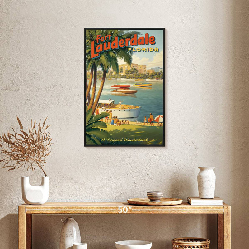 Fort Lauderdale, Floride, Cadre flottant noir, 21 po x 31 po