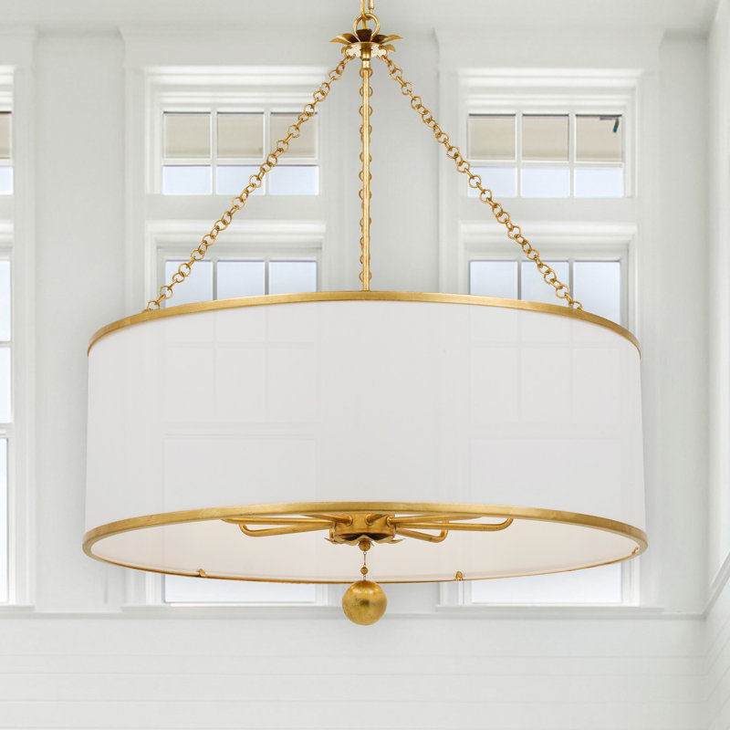 Adria Dimmable Drum Chandelier, Gold, 33.5" H x 29" W