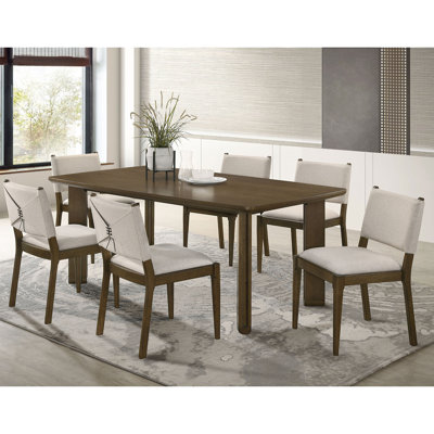 Crispin Brown 7-piece Rectangular Wood Dining Room Table Set