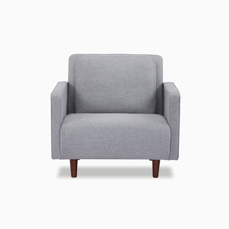Fauteuil futon simple à dossier large de 36,6 po Arantzazu, Gris clair