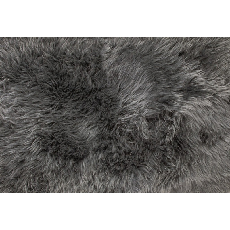 Tapis gris en peau de mouton naturelle 3 pi x 5 pi