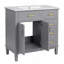 Meuble-lavabo moderne avec lavabo en céramique Aghanliss, portes à fermeture douce, 4 tiroirs de rangement, conception élégante pour les petites salles de bain-2126350035