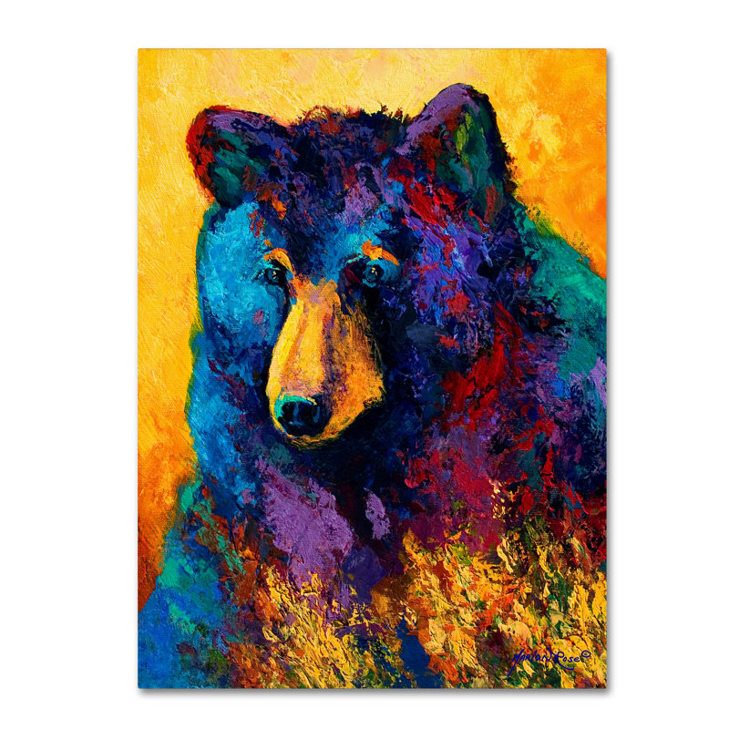 «Bear Pause» par Marion Rose, reproduction sur toile, H 47 po x l 35 po x P 2 po