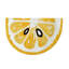 Yellow Lemon Slice Semi Circle Rug 