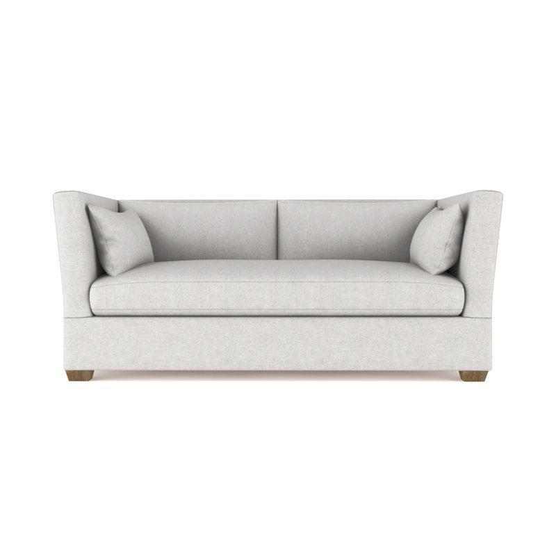 Rivington Flare Square Track-Arm Sofa, Ebony, Plush Velvet Silver Streak, 31" H x 84" W x 37" D
