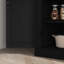 Garde-manger autoportant à 4 portes avec tablettes noir