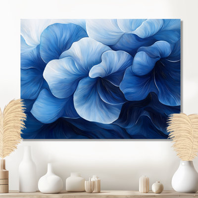 Blanc sur velours bleu jonquilles Bloom II - jonquilles en métal, impression traditionnelle sur métal