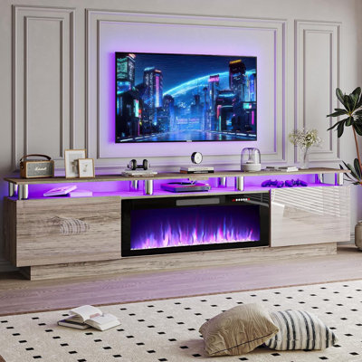 80" Modern Tv Stand With 36" Electric Fireplace