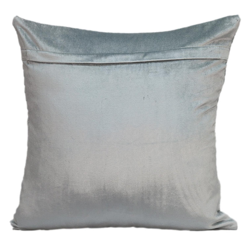 20" Teal Cotton Blend Throw Pillow, Gray