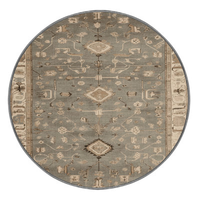 Machine Washable Turkish Gray Area Rug