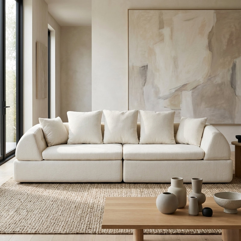 Canapé modulaire 104 po Cloud, Blanc