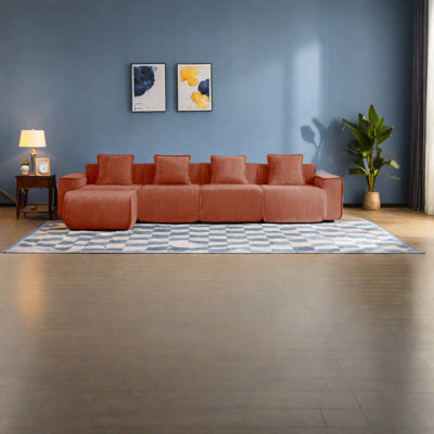 Canapé modulaire en velours de qualité supérieure modulaire en L sans assemblage de qualité supérieure