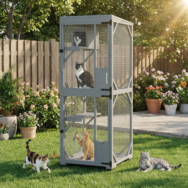 Cat Playpen, Grey