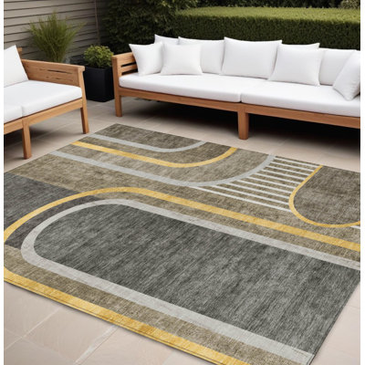 Tapis extérieur lavable antidérapant 8 pi x 10 pi taupe