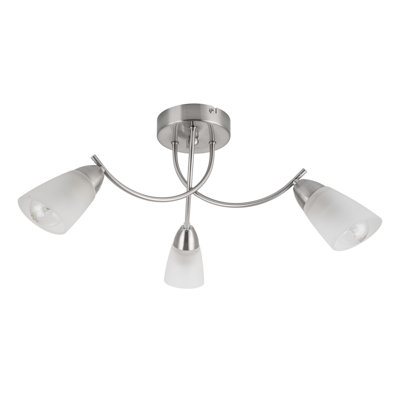 Hallie Bathroom Light 3 Classic Glass Ceiling Light - IP44, 50x50x21cm, 3xE14. Max. 10W LED (Bulb not included)
