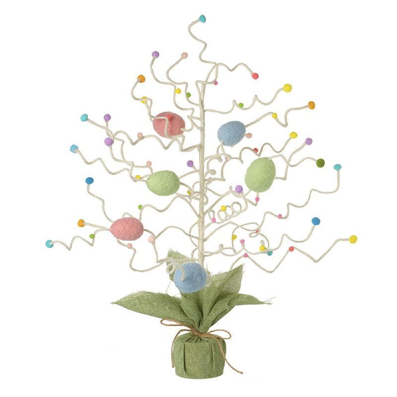 Wire Coloured Eggs Tree