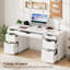 Bureau de direction avec tiroirs de rangement, bureau d'ordinateur de 54 pouces avec 7 tiroirs et classeur pour bureau à domicile, chambre à coucher, espace de travail-1441624319