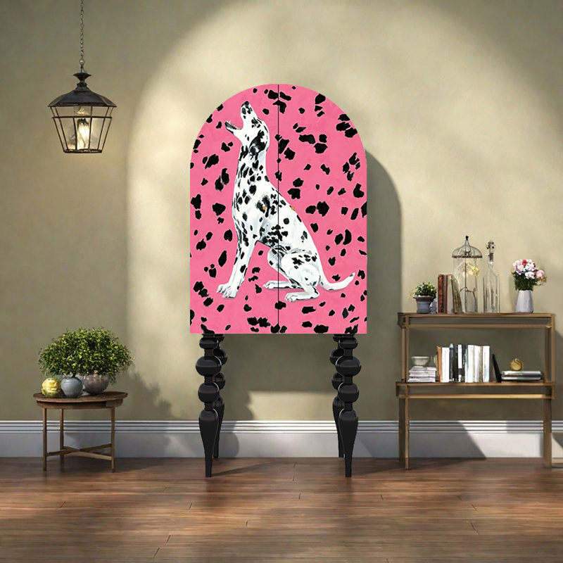 Armoire de rangement American Retro, Rose / noir