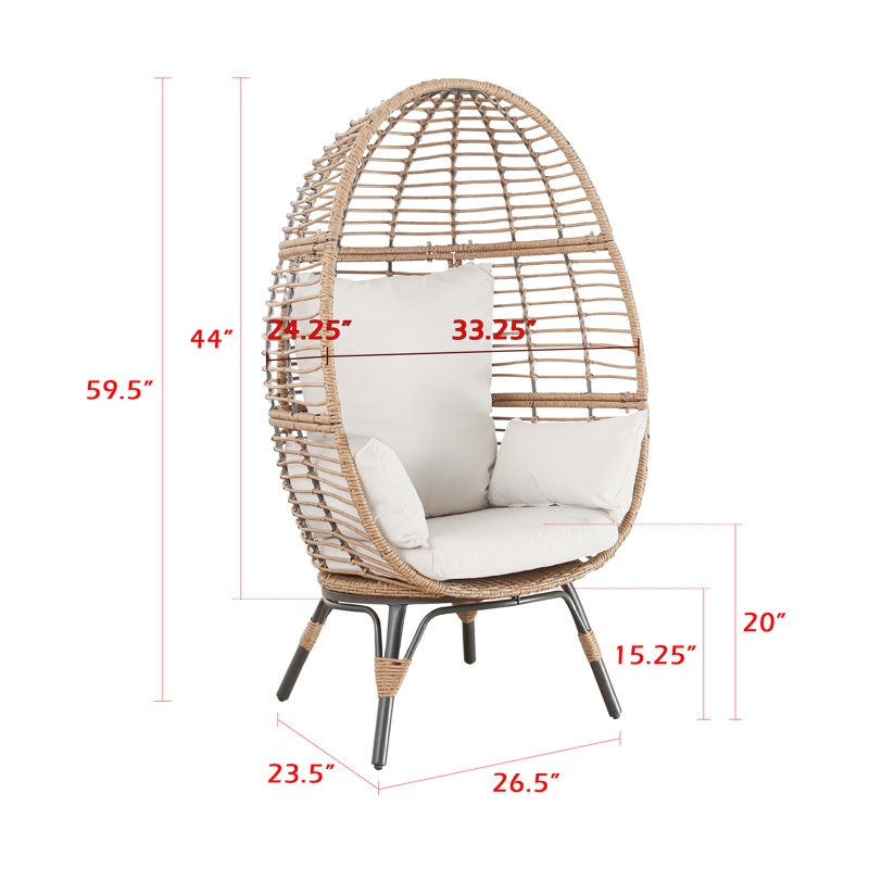 Papillion Wicker Outdoor Lounge Chair, Dark Gray