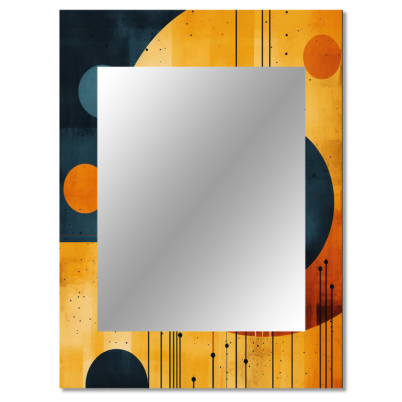 Abstrait géométrique Mid-Century rétro orange II - Mid-Century, 40 po x 30 po