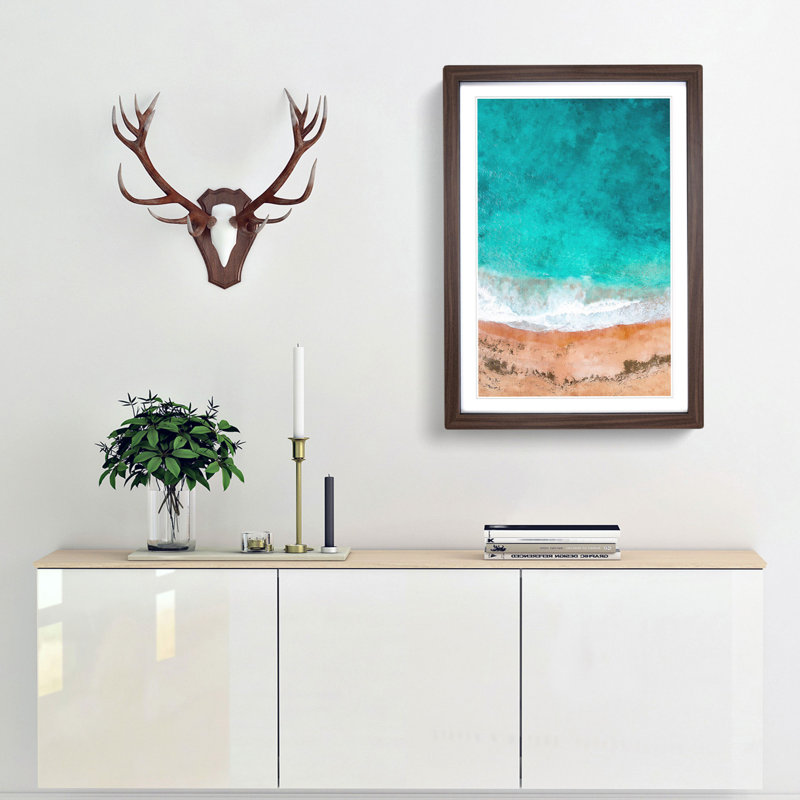 Sydney Australia Beach - Framed Print, 33cm H x 24cm W x 2cm D, Walnut Framed