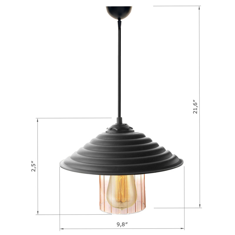 Luminaire suspendu conique à 1 lumière Benge