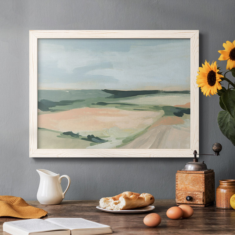 «Pastel Plains I», toile tendue avec châssis rustique, Blanc, H 18 po x l 26 po x P 1,5 po