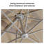 Parasol carré en polyester beige en porte-à-faux 8 pi x 8 pi avec base Ronav-328065057-270182934