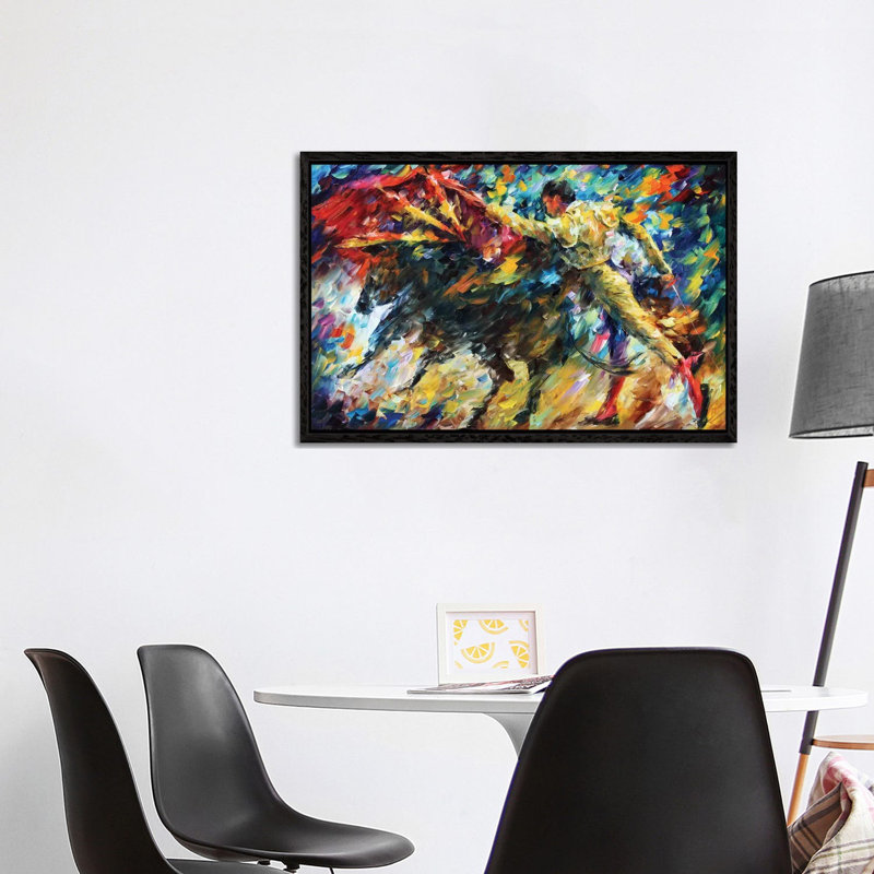 Corrida II by Leonid Afremov - Painting on Canvas, Black Framed Canvas, 101.6 cm H x 66.04 cm W