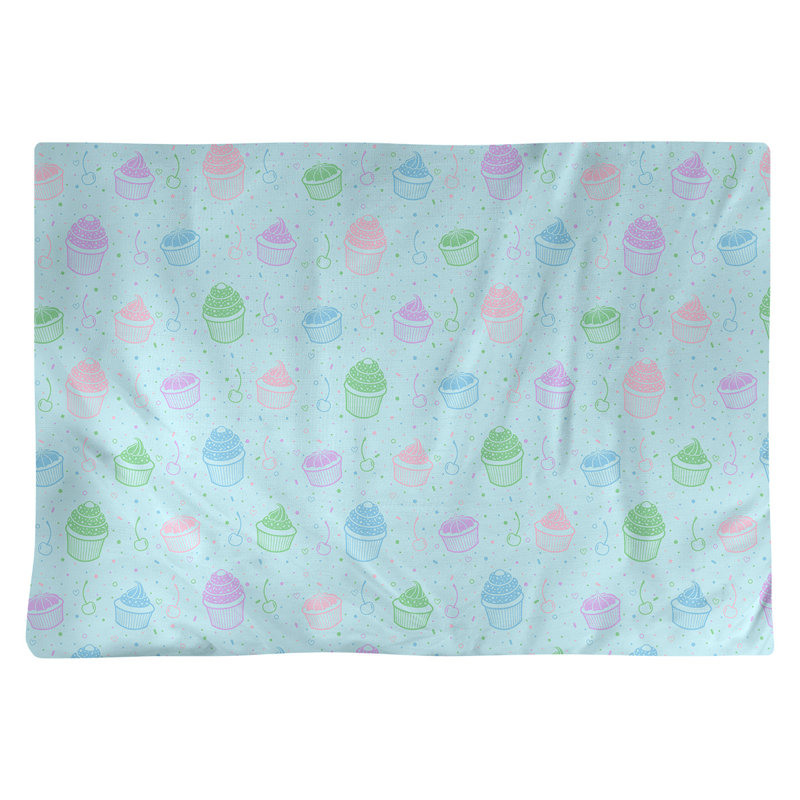 Napperon en coton 18 po Classic cupcake, Bleu