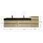 Meuble-lavabo double mural 78,5 po avec plateau en métal Kayleena-2005173507