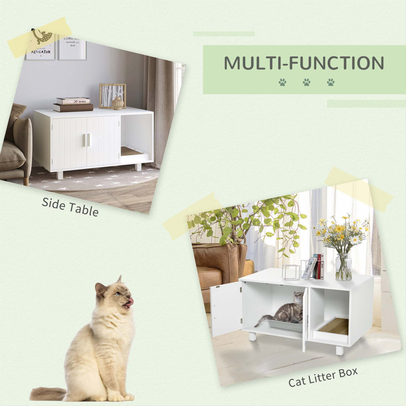 Versatile Wooden Cat Litter Box Enclosure for Home, Stylish and Practical