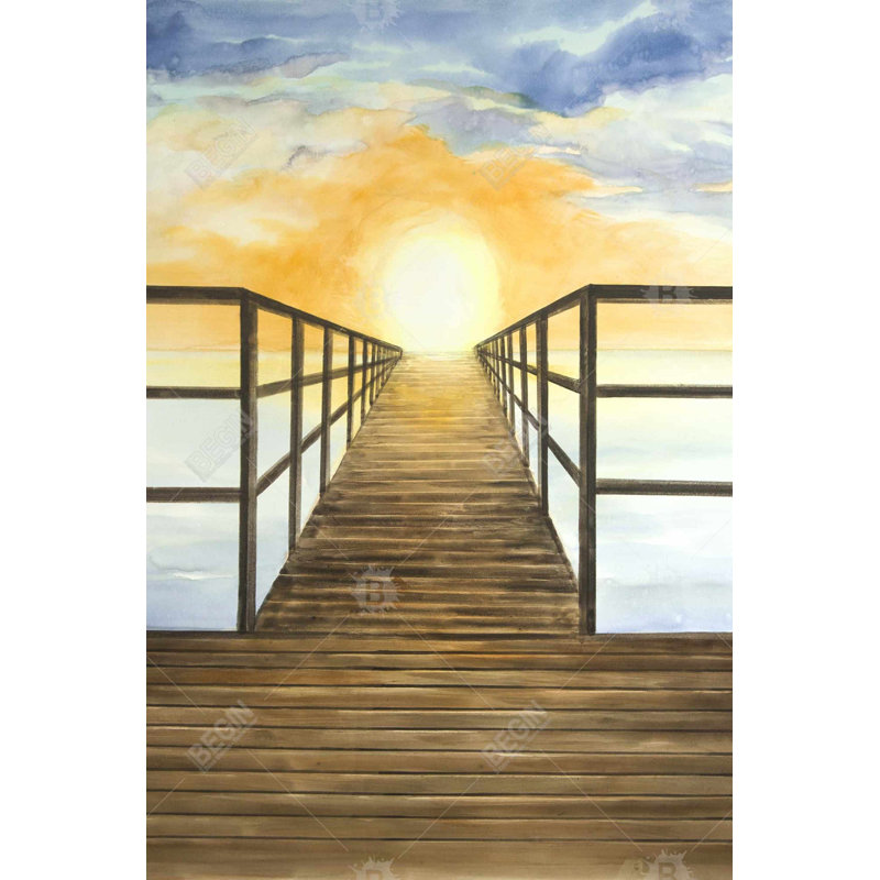 "Coucher de soleil dans la mer", H 36 po x l 24 po
