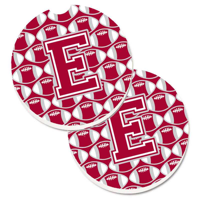 Sous-verre de football, E, Rouge / Blanc