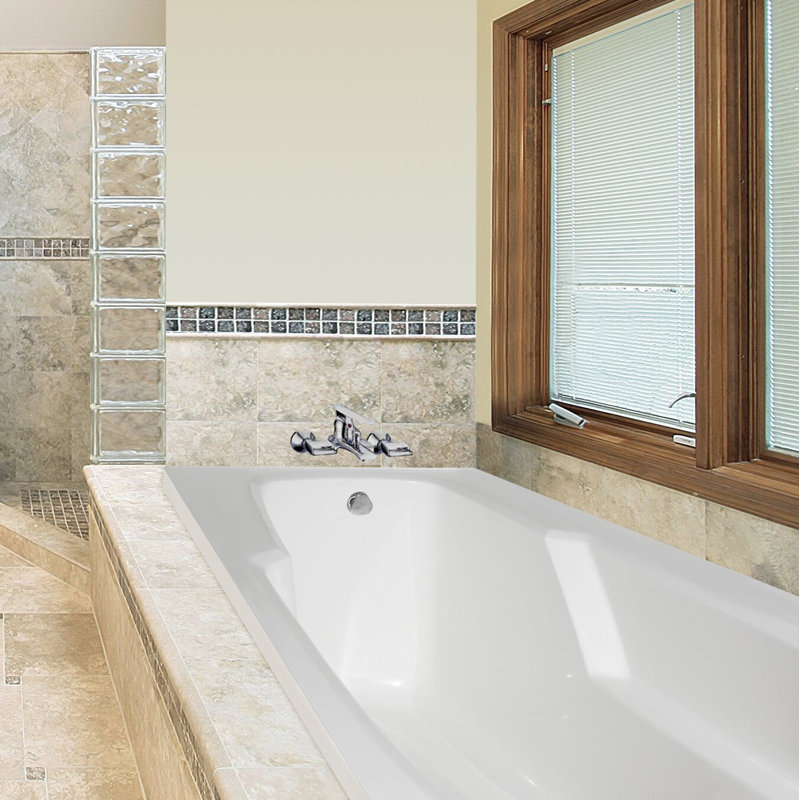 Entre 66'' x 32'' Whirlpool Bathtub, Biscuit, Polished Chrome