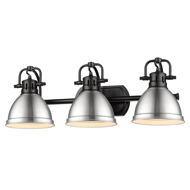Drakeford Vanity Light, Matte Black, Pewter, 3 Lights