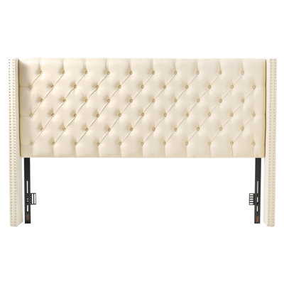 Headboard, King Size Headboard with Adjustable Height, Comfortable Diamond Tufted for King Size Bed, W84.1 x H (54.33-60.24) x D 8.27 in, Ideal for Be