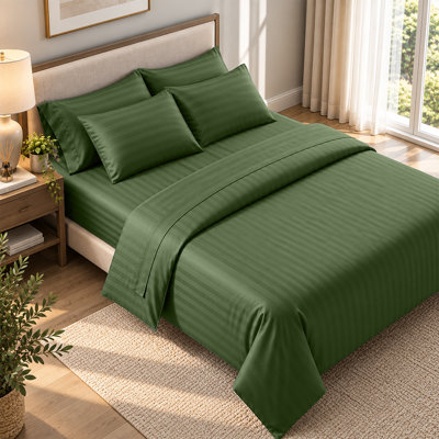 17 Stories Microfiber Striped Duvet Cover Set with Pillowcases