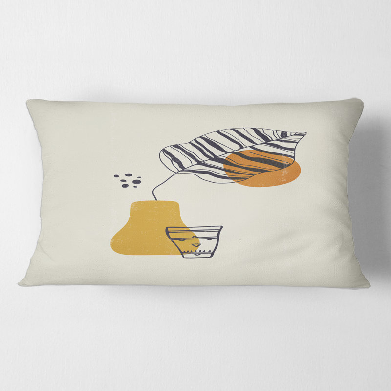 Housse de coussin rectangulaire et insert Botanical Minimalist Leaf with Shapes III
