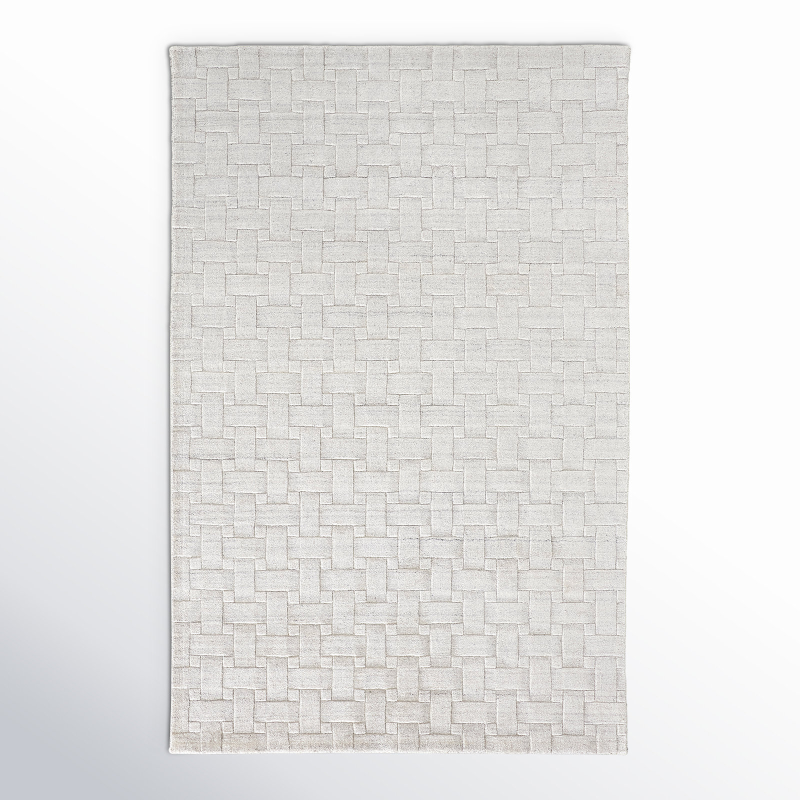 Shanta Handmade White Rug, Rectangle 8' x 10'