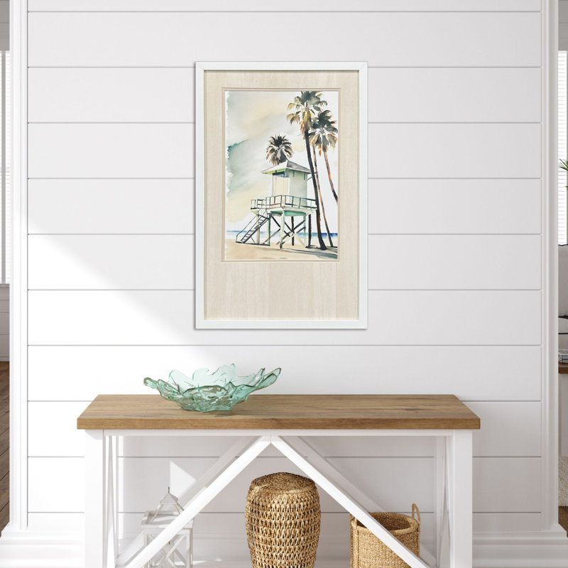 Boho Beachy, art encadré vert