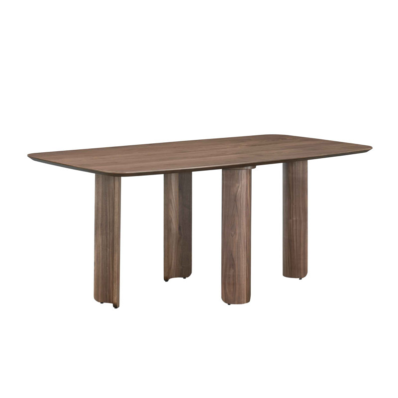 Rectangular Dining Table with Sculpted Legs, Walnut