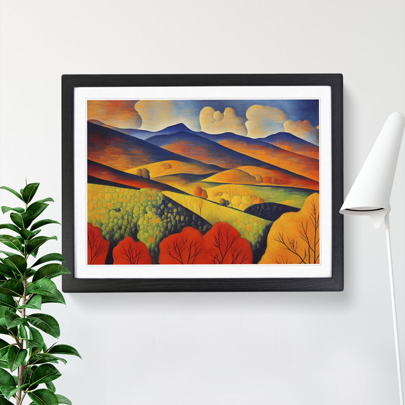 Unbeatable Meadow Landscape - Framed Print, Black, 25cm H x 34cm W x 2cm D
