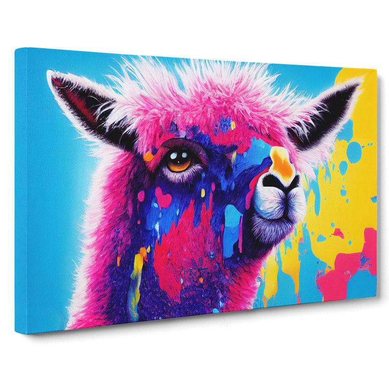 Llama Splash Vol.2 Abstract - Wrapped Canvas, 50cm H x 76cm W x 3cm D